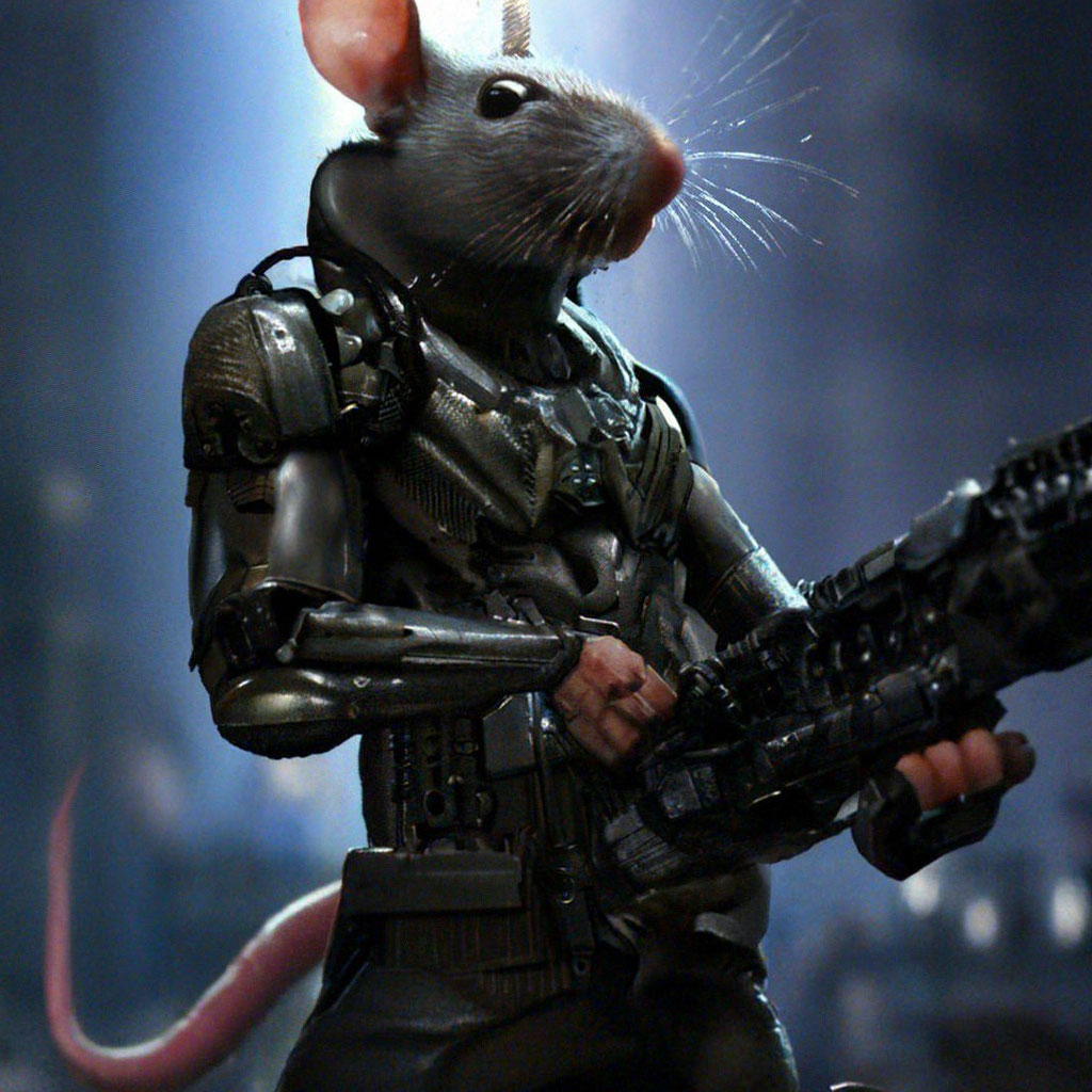 «Крыса терминатор с автоматом в …» — создано в Шедевруме