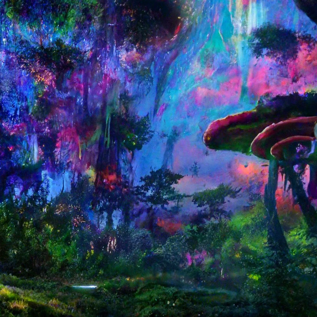 «Люди в лесу собирают мухоморы. …» — создано в Шедевруме