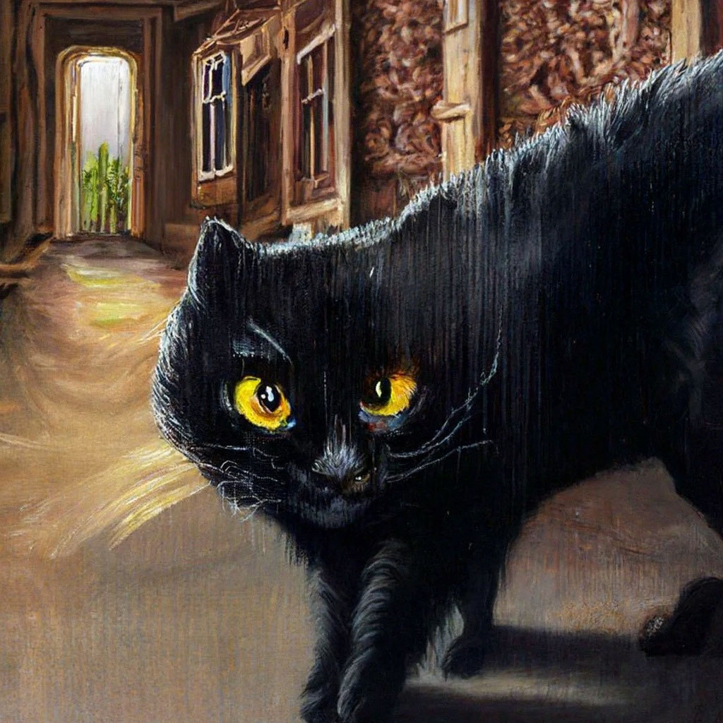 Жил да был чёрный кот за углом…» — создано в Шедевруме