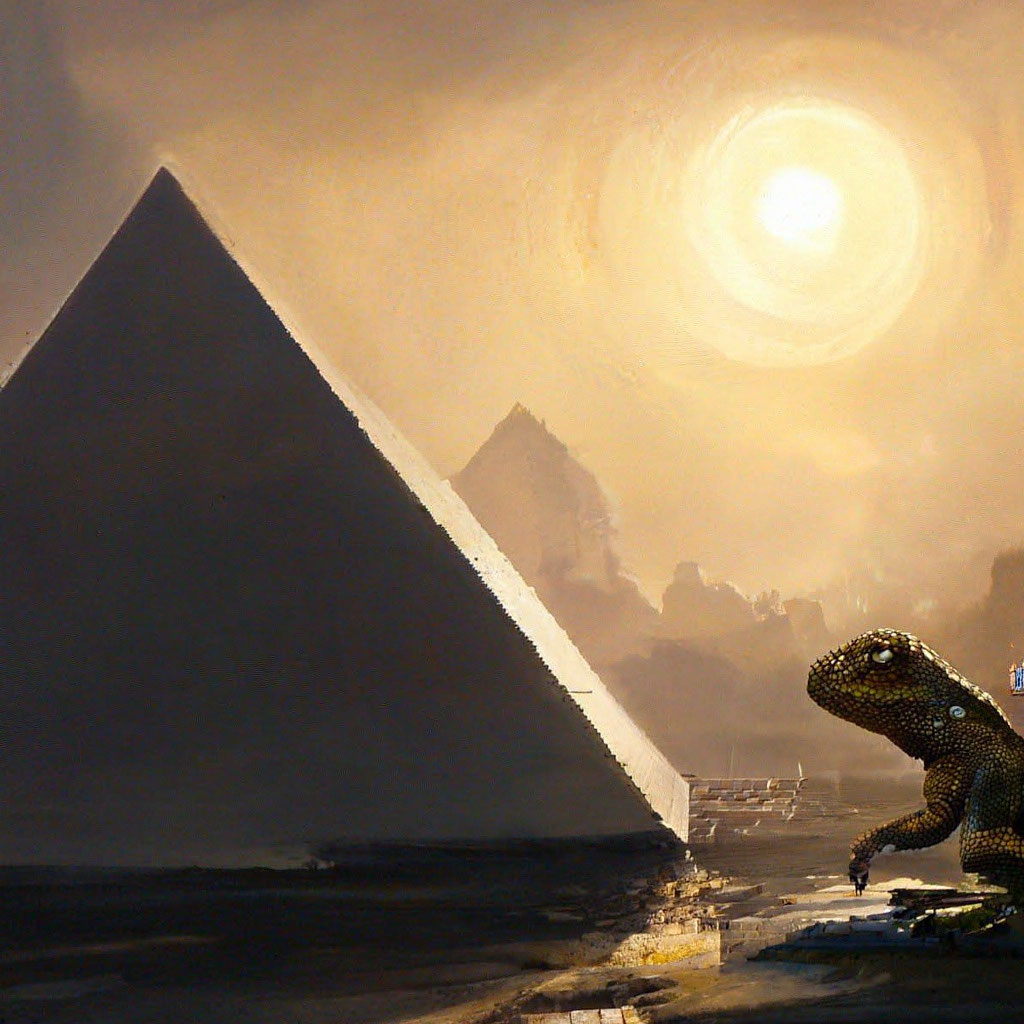 «Белая пирамида блестит на солнце, …» — создано в Шедевруме