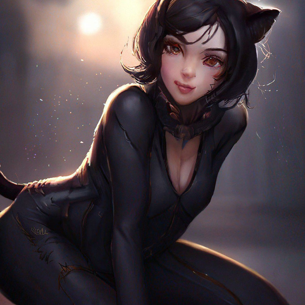 Девушка кошка