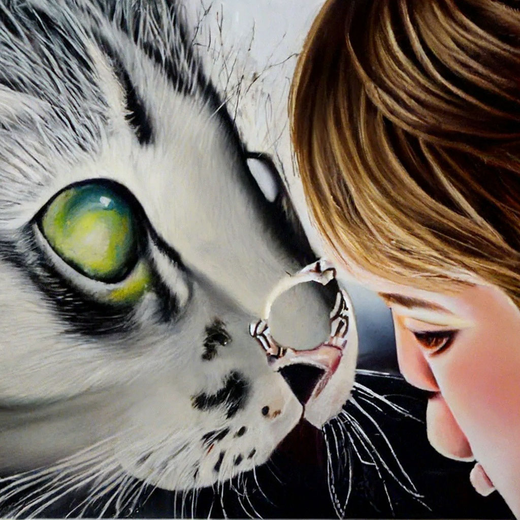 Кот Чак кусает за нос ребенка 14 …» — создано в Шедевруме