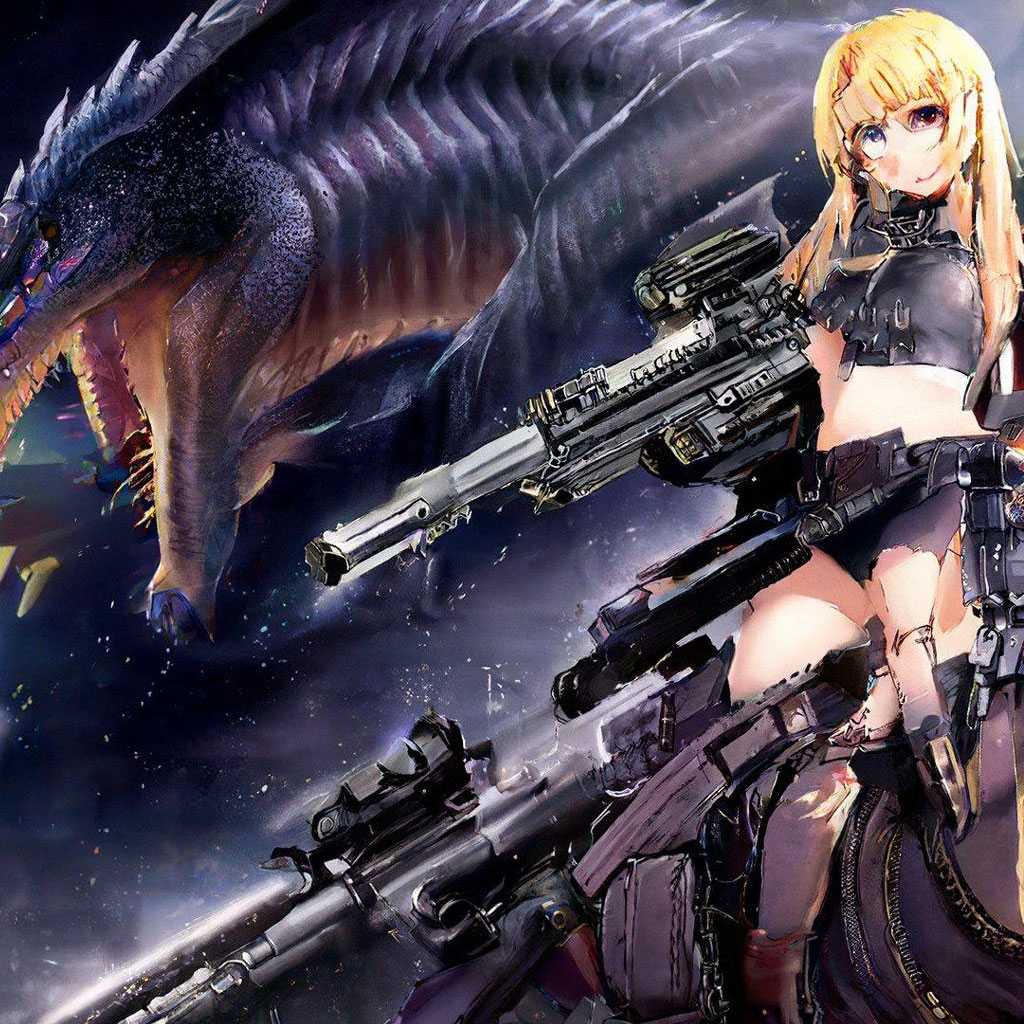 Anime Girl With A Machine Gun Machine Gun Poem Doll Speedpaint Art