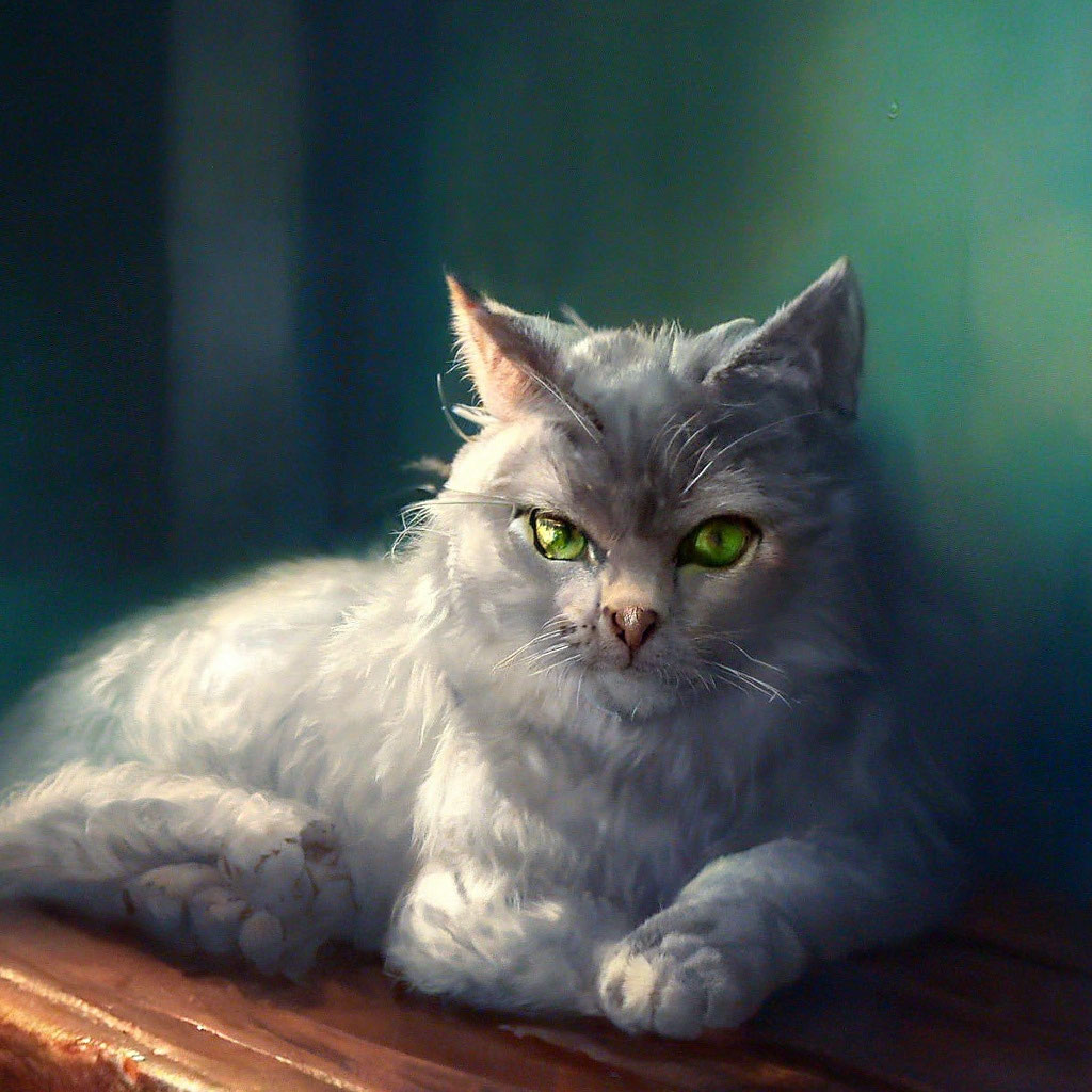 «Котëнок лежит на лавочке» — картинка создана в Шедевруме