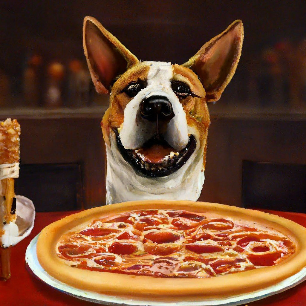    dog eats pizza AI generated     41095645      