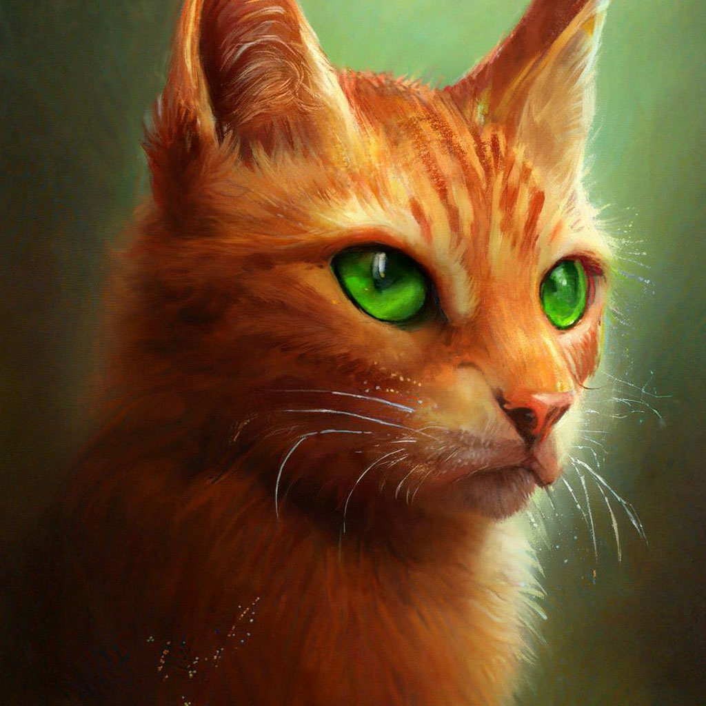 Светло рыжая кошка с тёмно рыжей…» — создано в Шедевруме