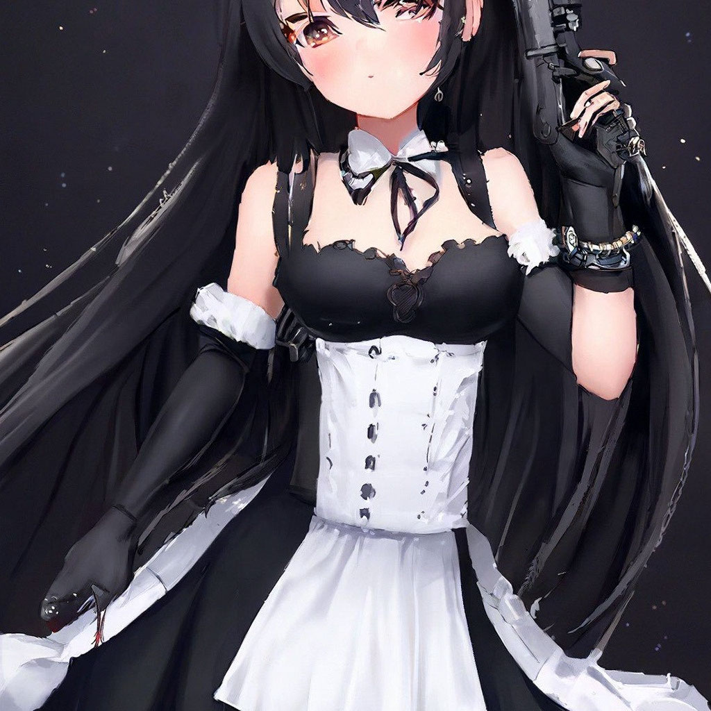 Cute anime girl in a maid costume…» — создано в Шедевруме