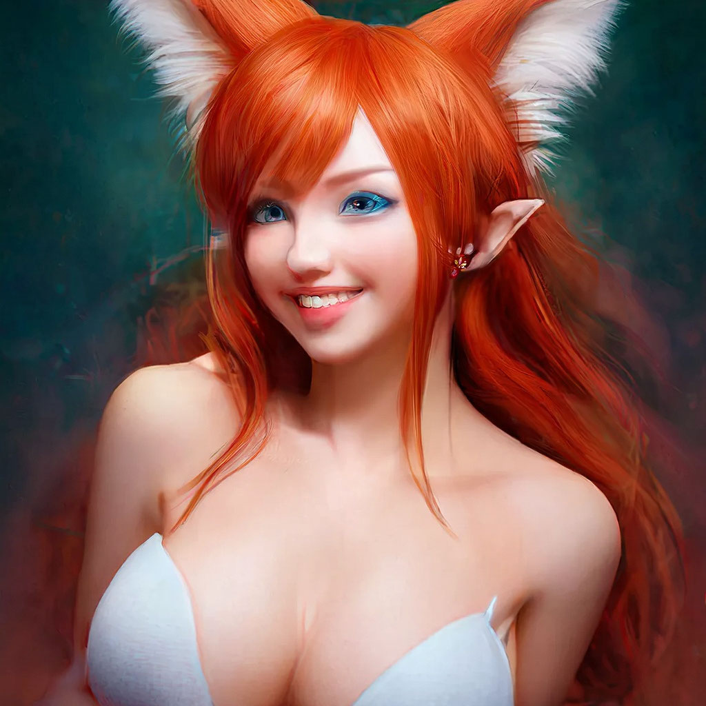 fantasy, romance, eroticism, petite and slender kitsune girl, small fluffy ...