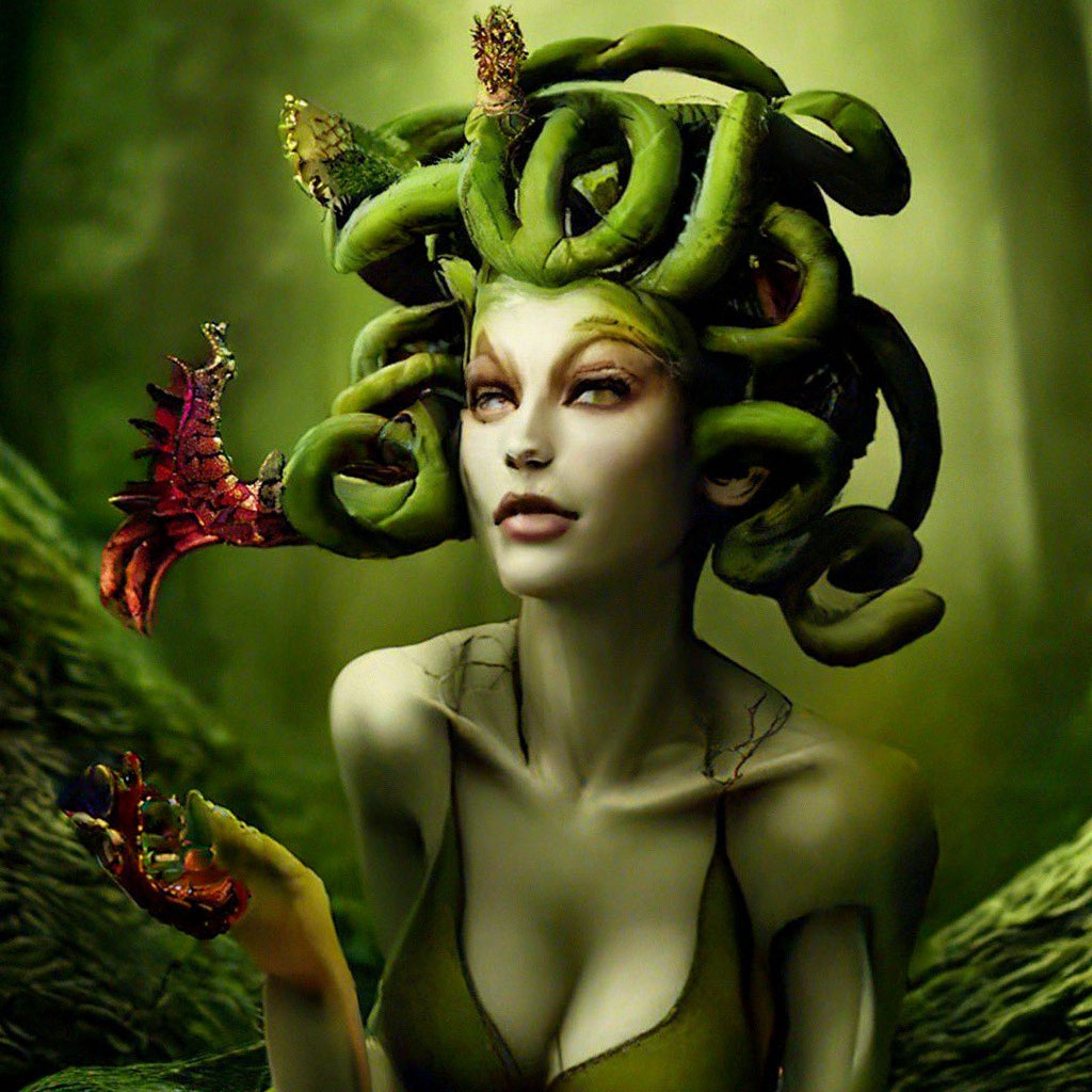 «Медуза Гаргона в сказочном …» — создано в Шедевруме