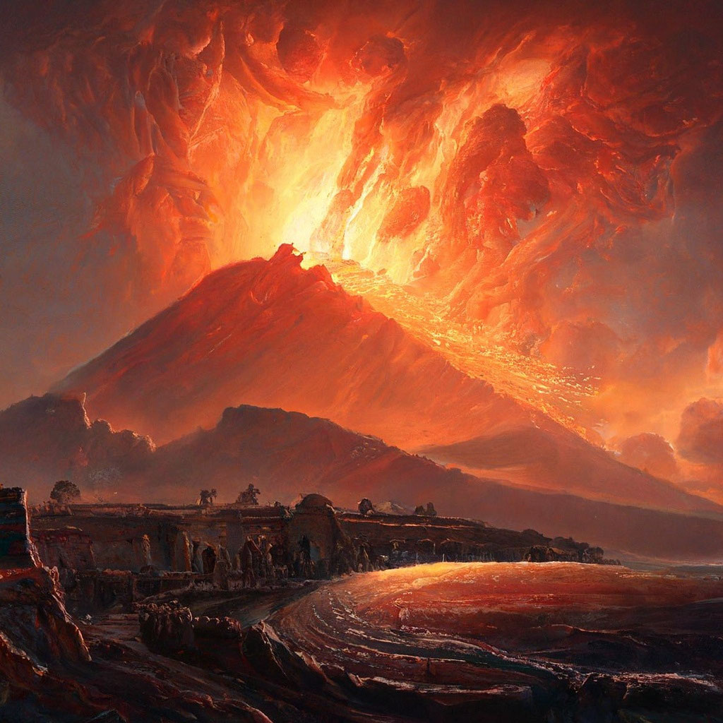 «Извержение вулкана везувий» — создано в Шедевруме