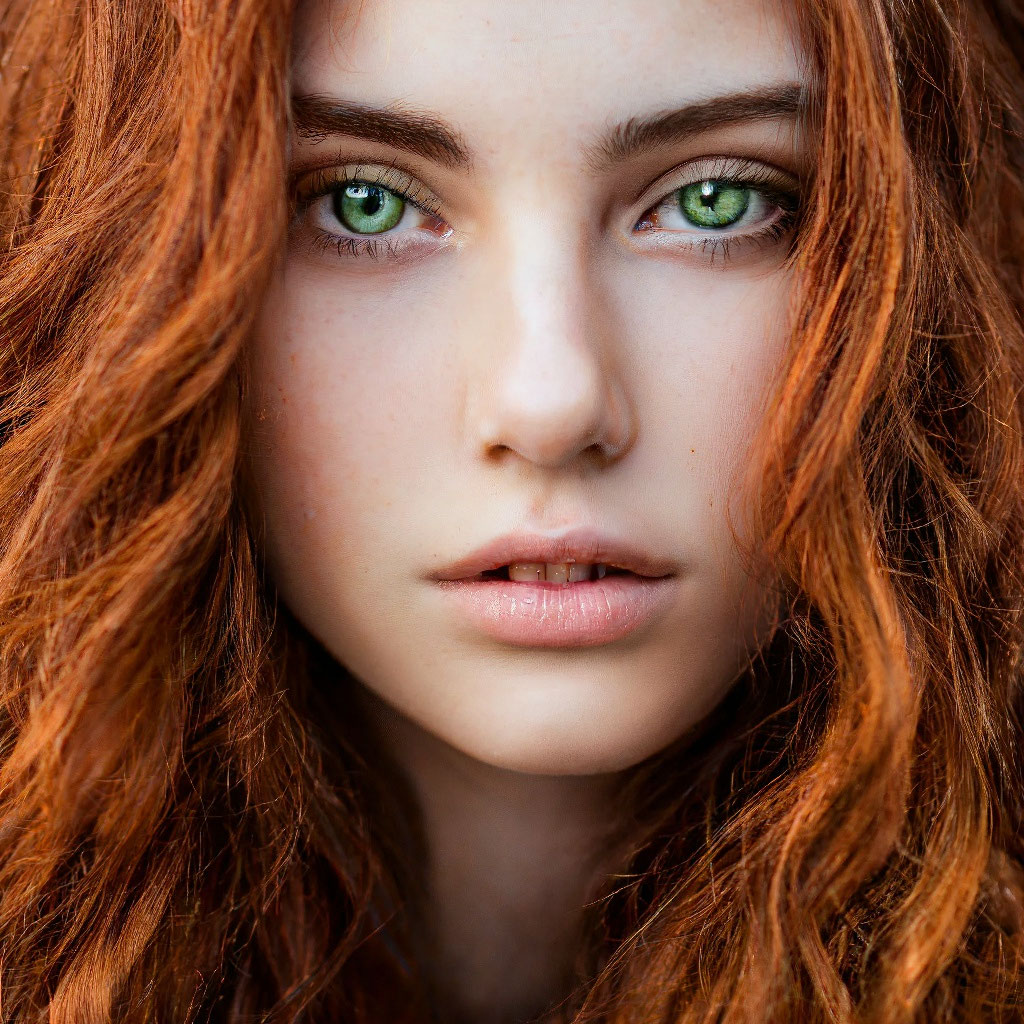 Красивая девушка, зеленые глаза, …» — создано в Шедевруме