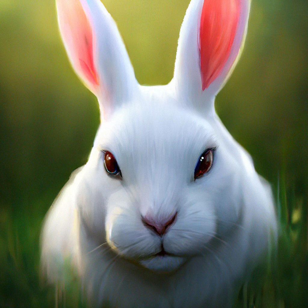Белый красивый кролик .рисунок .…» — создано в Шедевруме