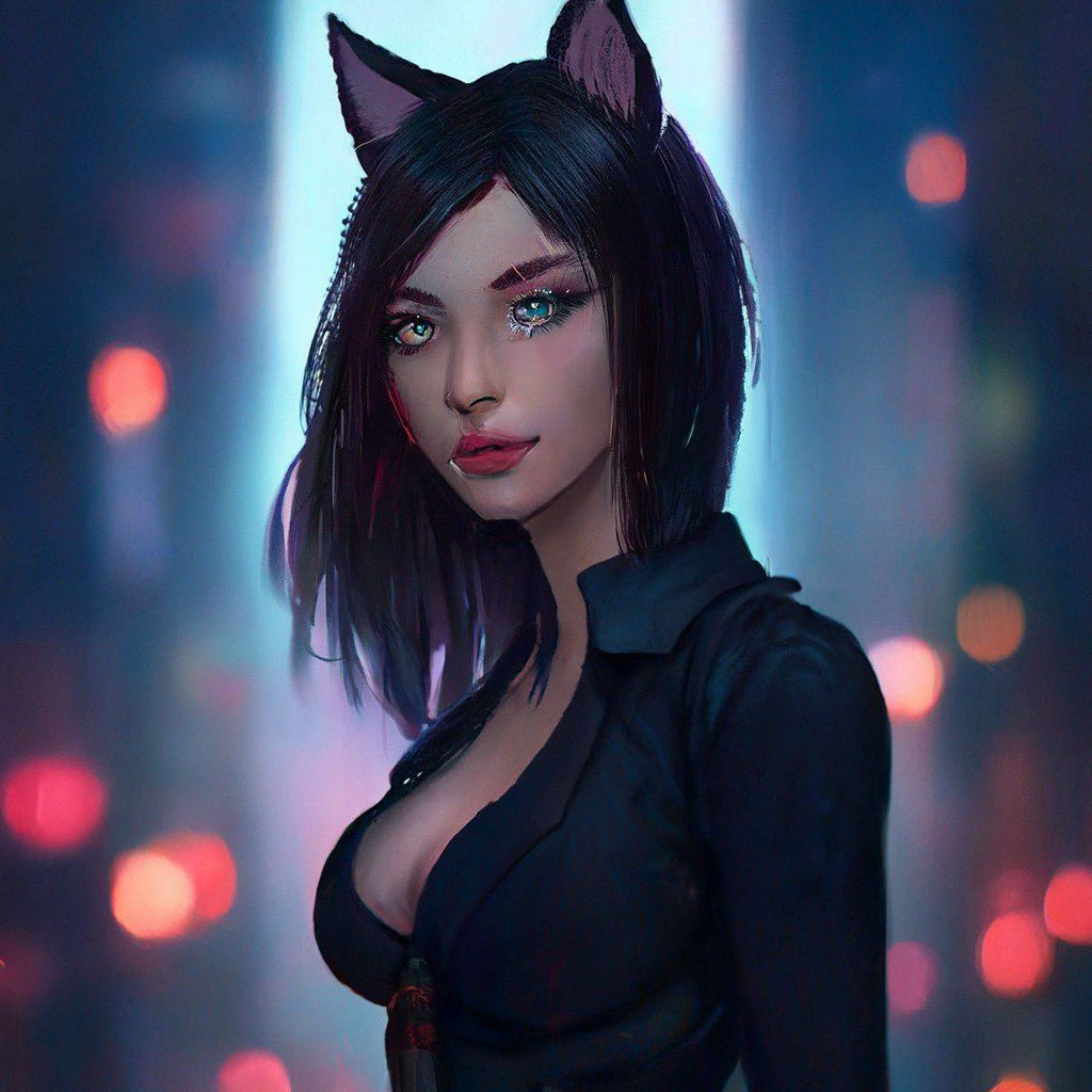 Девушка кошка