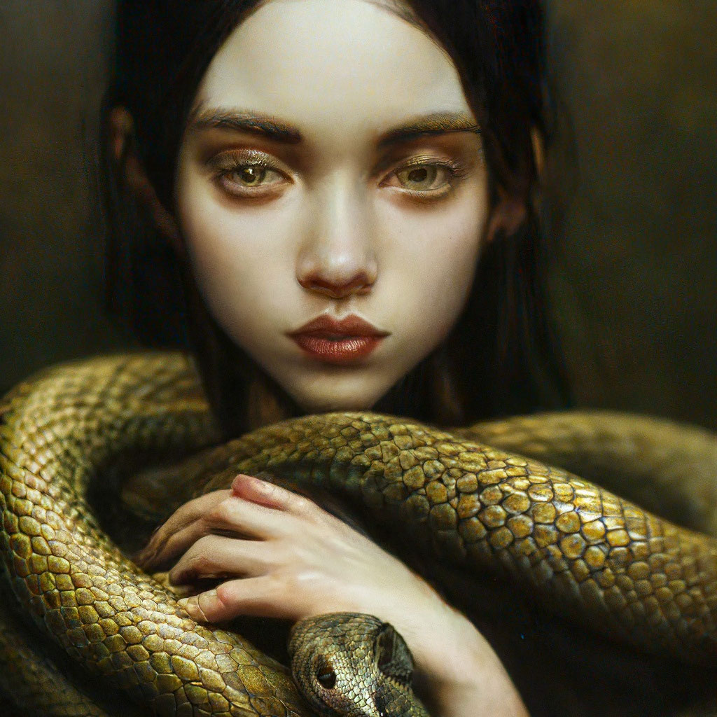 «Девушка-змея, высокая детализация, …» — создано в Шедевруме