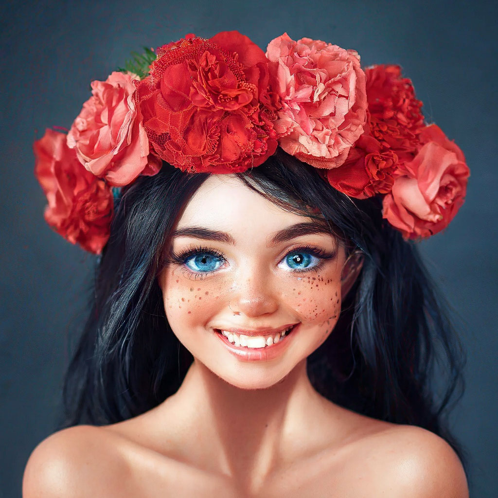 «Девушка-шоколадка, мультяшное лицо, …» — создано в Шедевруме