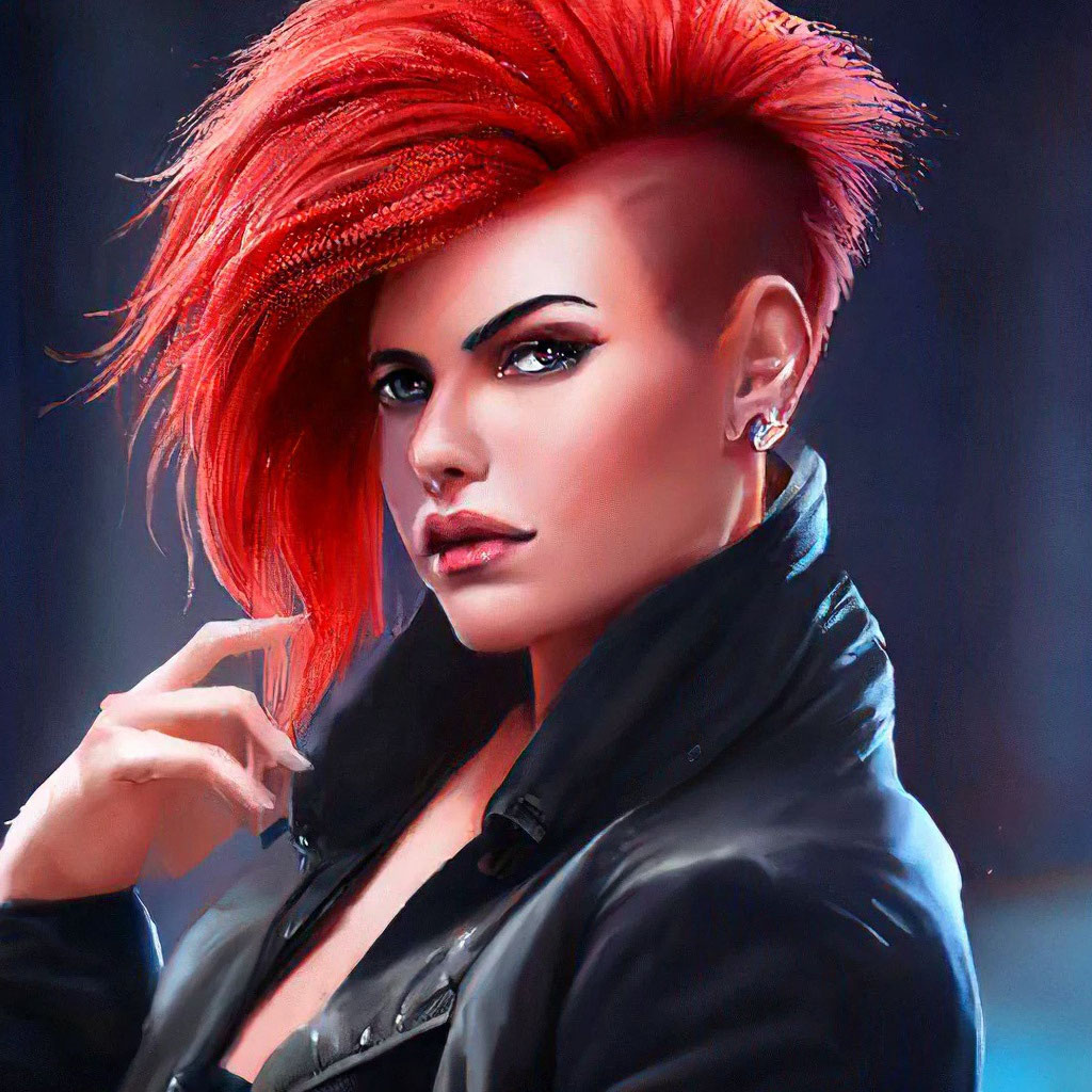 «Рыжая гадюка с ирокезом красного …» — создано в Шедевруме