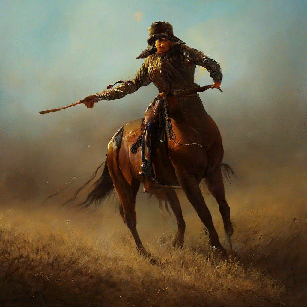 «От топота копыт пыль по полю …» — создано в Шедевруме