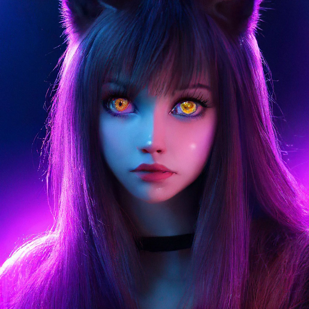 «Девочка лиса,разные глаза, красиво, …» — создано в Шедевруме