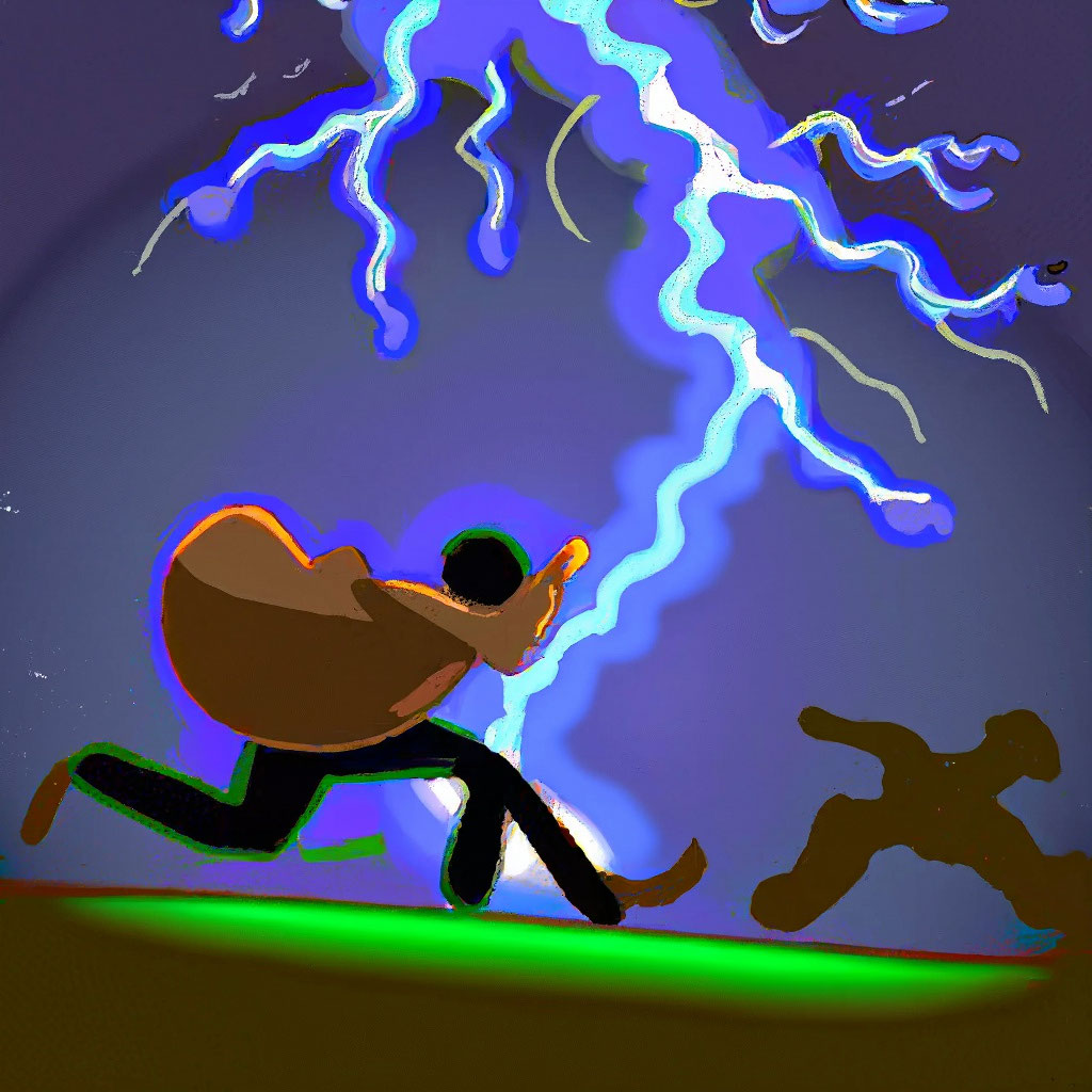 «Грохочет гром, Сверкает молния в …» — создано в Шедевруме