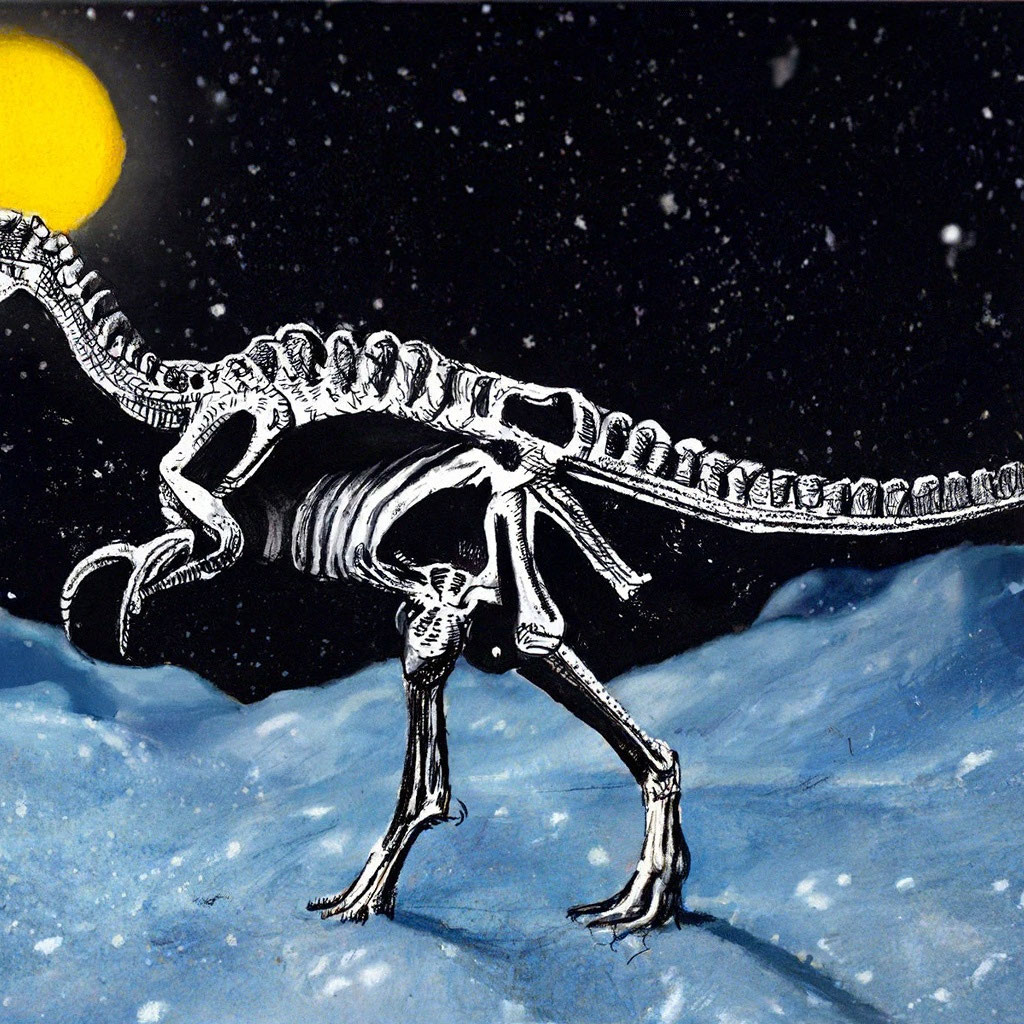 White Dinosaur Skeleton