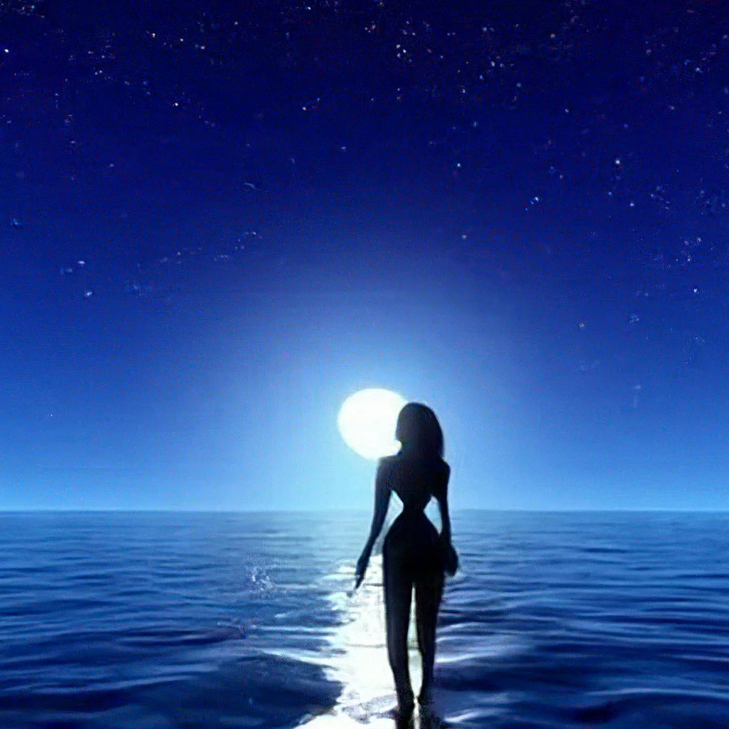 Красивая девушка на фоне океана. …» — создано в Шедевруме