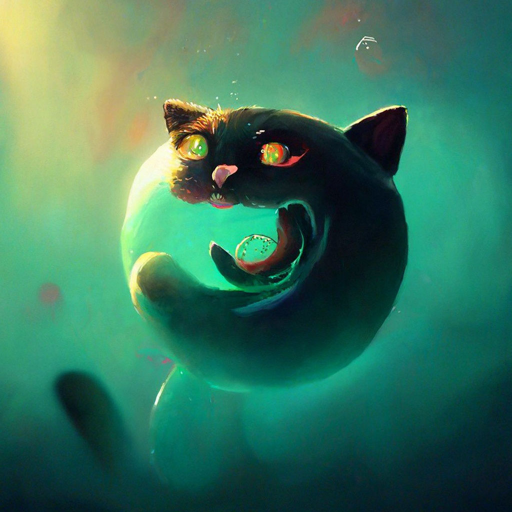 Сумасшедший круглый кот который …» — создано в Шедевруме