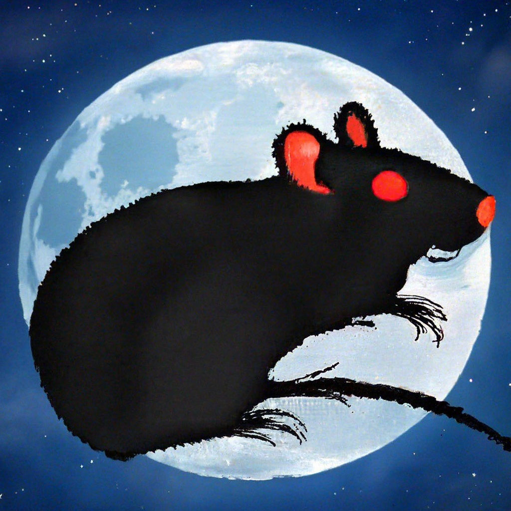 Черная крыса, с красными глазами , …» — создано в Шедевруме