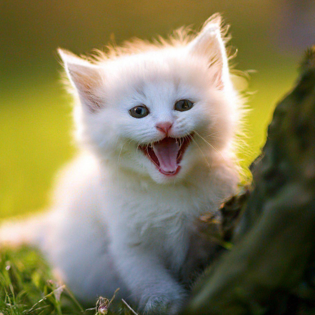 Пушистый котенок улыбается, реалистично…» — создано в Шедевруме