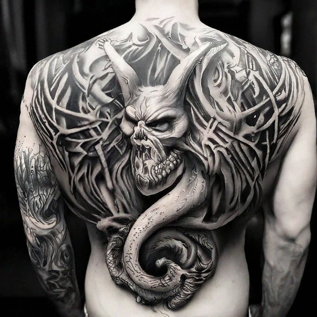 Тату (татуировка) Демон: значение и эскизы женские и мужские