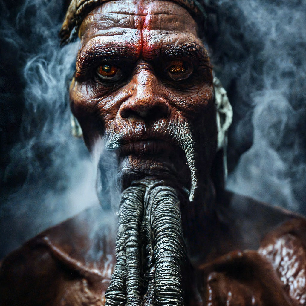 Очень старый злой индейский шаман …» — создано в Шедевруме