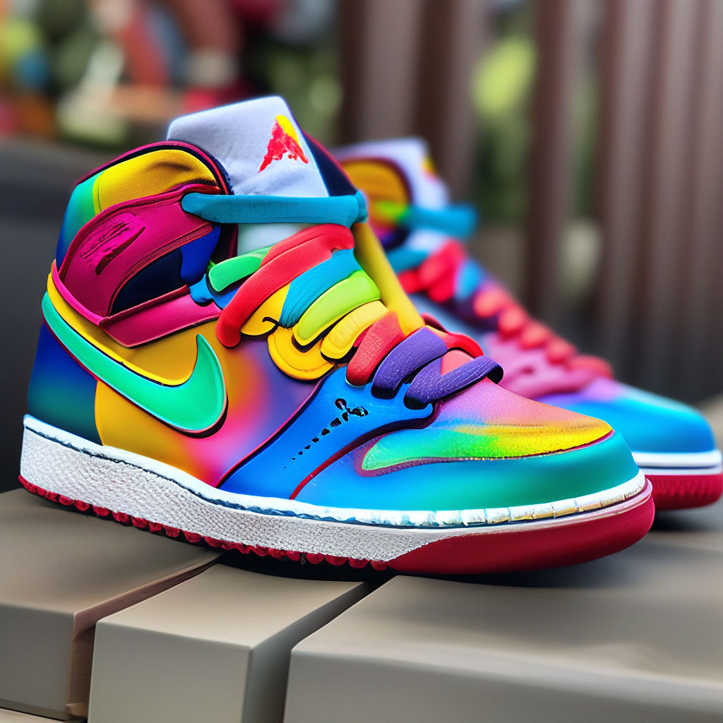 NIKE JORDAN 1 rainbow image created in Shedevrum