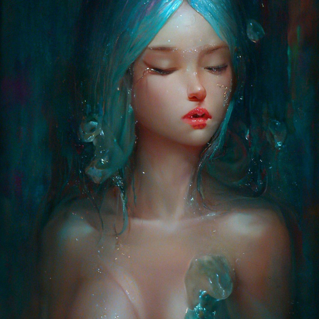 «Девушка ванна нагота» — создано в Шедевруме