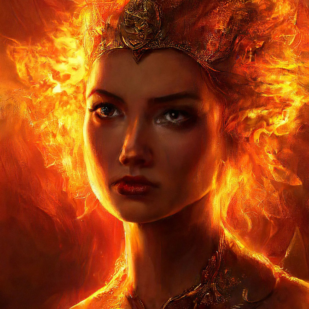 "The Queen of fire and flame. ." - image created in Shedevrum