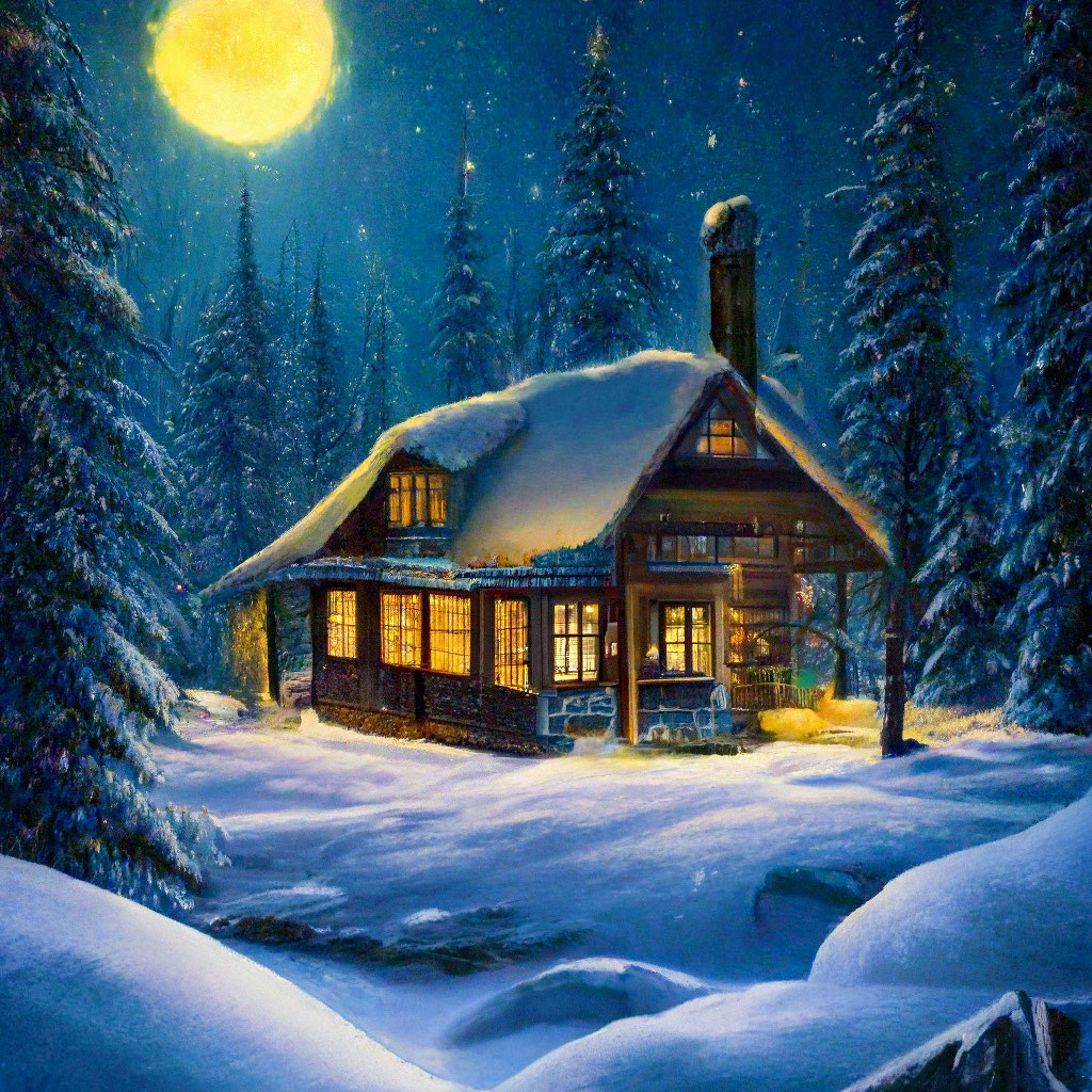Сказочный домик в лесу зимой - 75 фото
