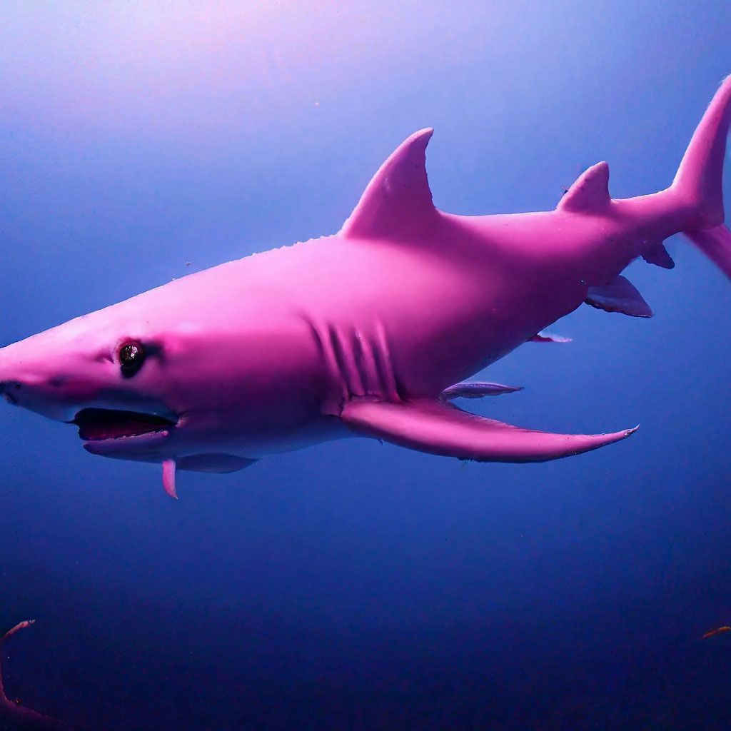 Розовая акула на белом фоне, sweet…» — создано в Шедевруме