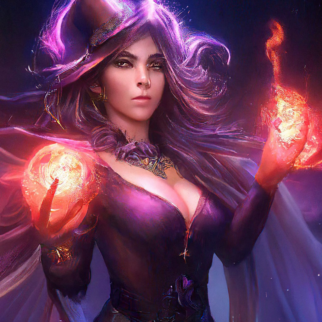 female magician, aesthetically pleasing, beautiful, realistic, close-up, pr...