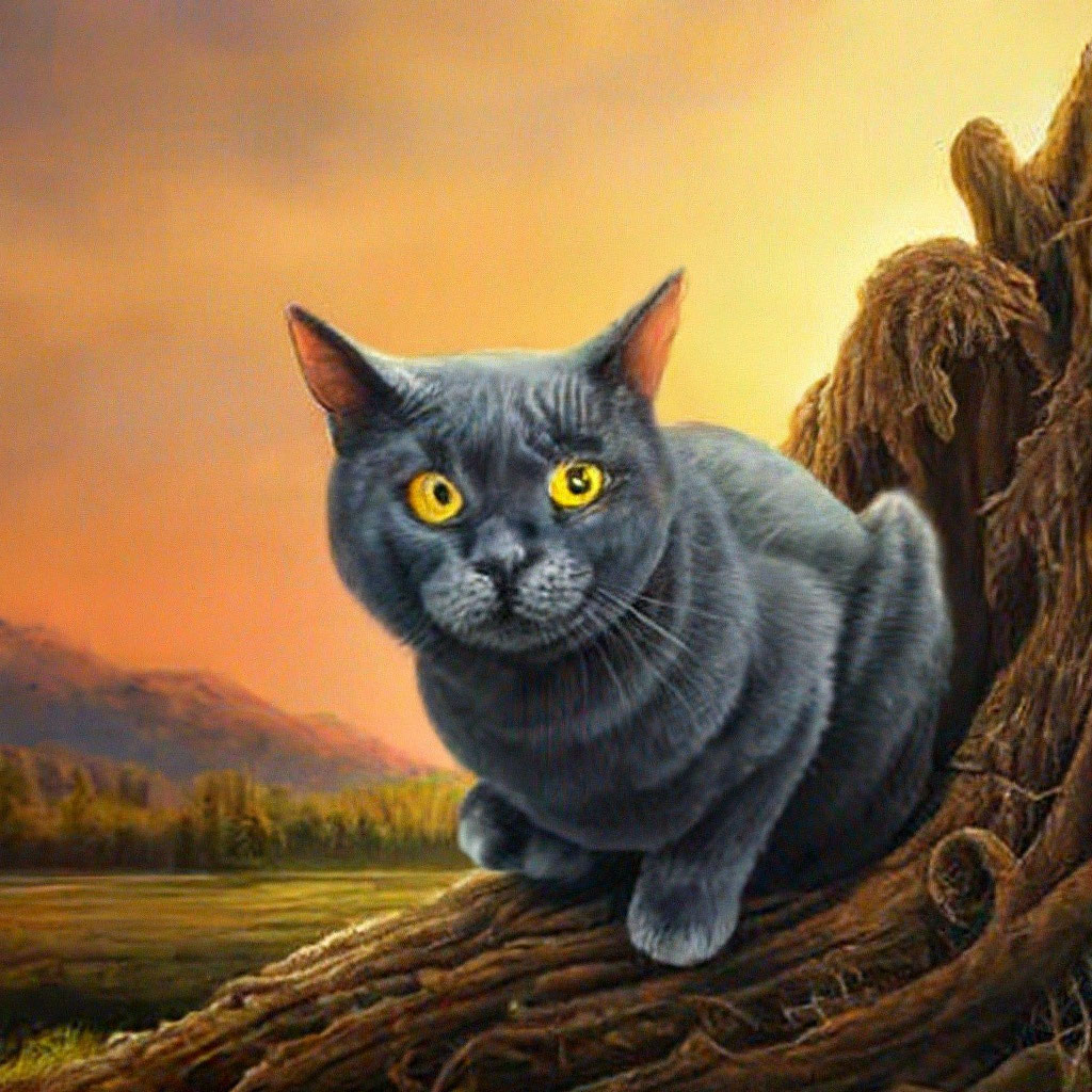 Серая кошка с плоской мордой и …» — создано в Шедевруме