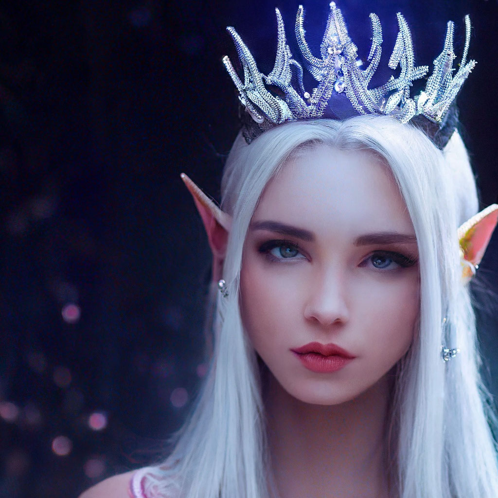 «Девушка-Эльф с беленькими волосами …» — создано в Шедевруме