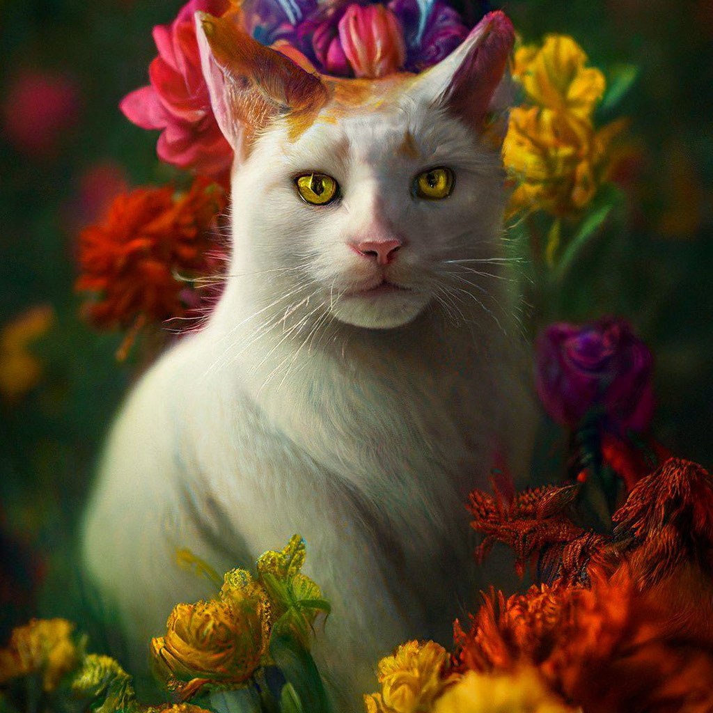 «Кот на радуге, в стиле фаберже, …» — создано в Шедевруме