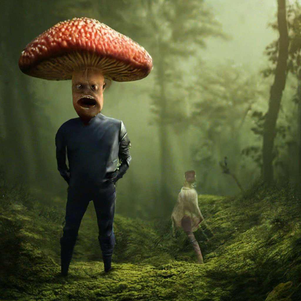 Girl under the mushroom free image download