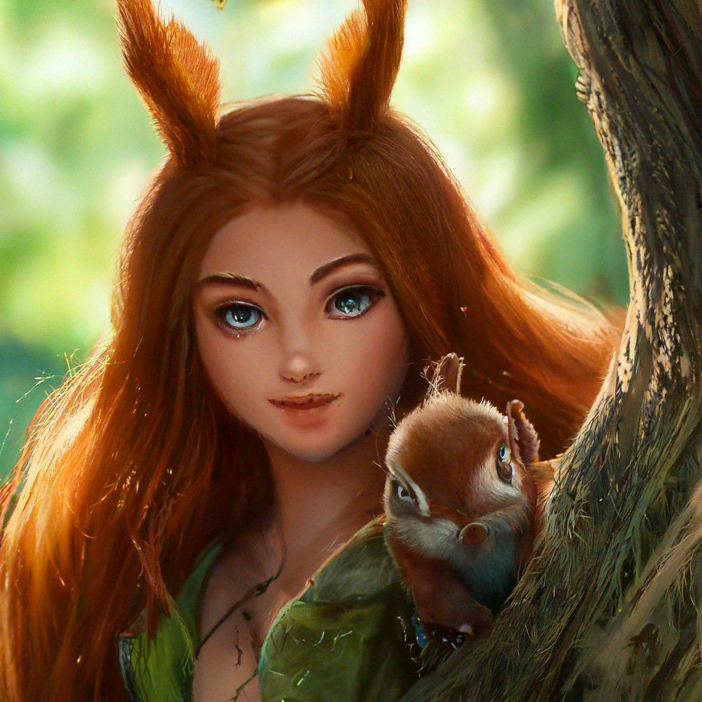 Прическа белка для девочки "Squirrel girl" - image created in Shedevrum