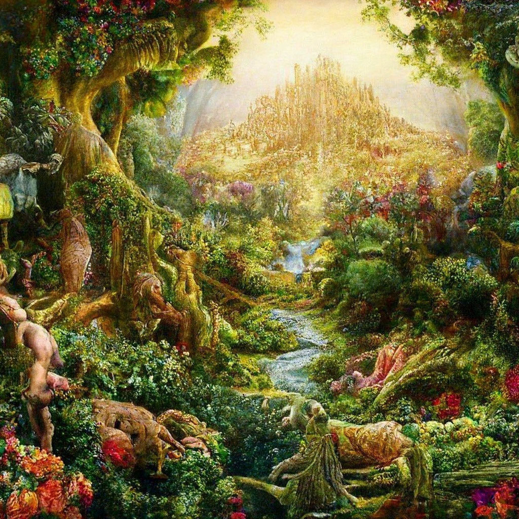 Райский сад фото Solve Flora Fauna jigsaw puzzle online with 117 pieces