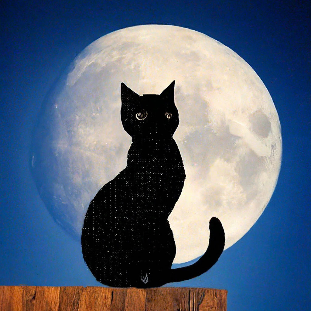 Рыжий кот на луне