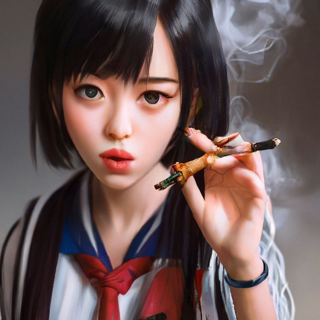 smoke a cigarette in japanese Company Offers Extra Days Off to Workers Who Don't Realistic Japanese schoolgirl smokes cigarettes