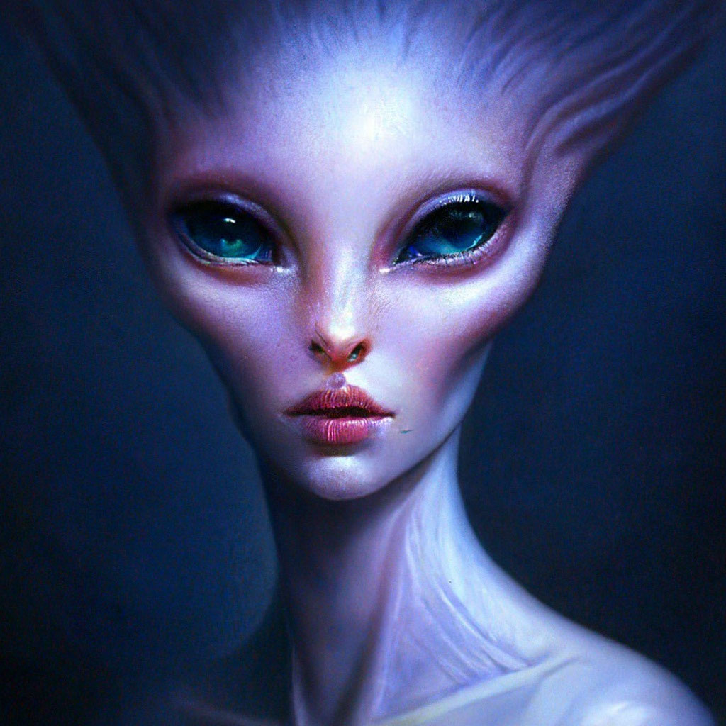 "Alien girl" - image created in Shedevrum