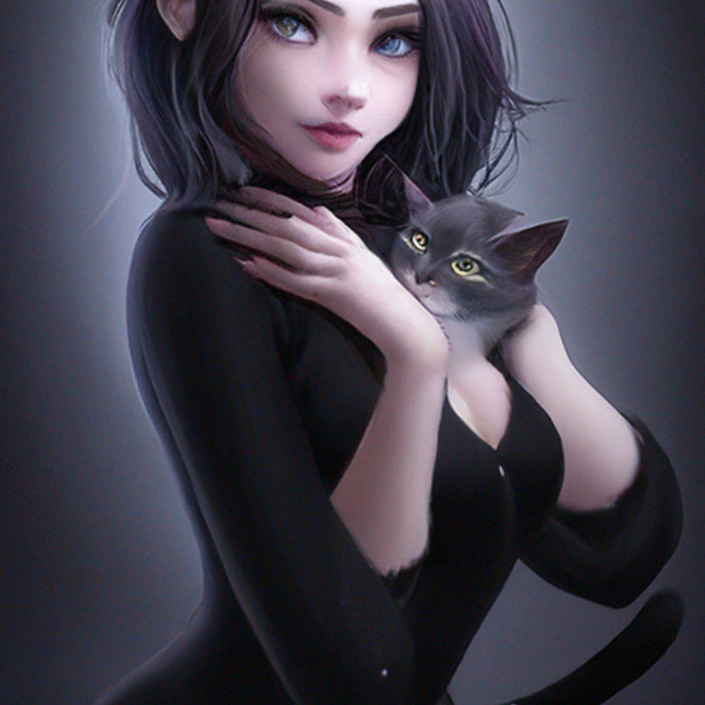 Девушка кошка