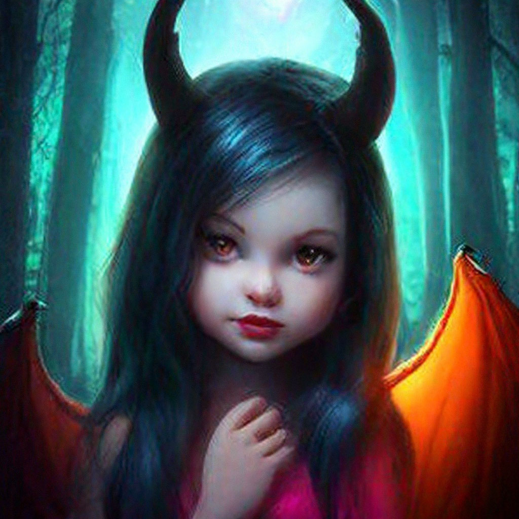 "Demon girl" - image created in Shedevrum