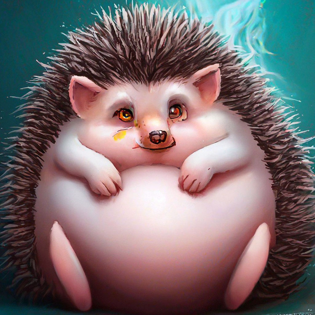 «Беременный толстый ежик, курит, hd» — создано в Шедевруме