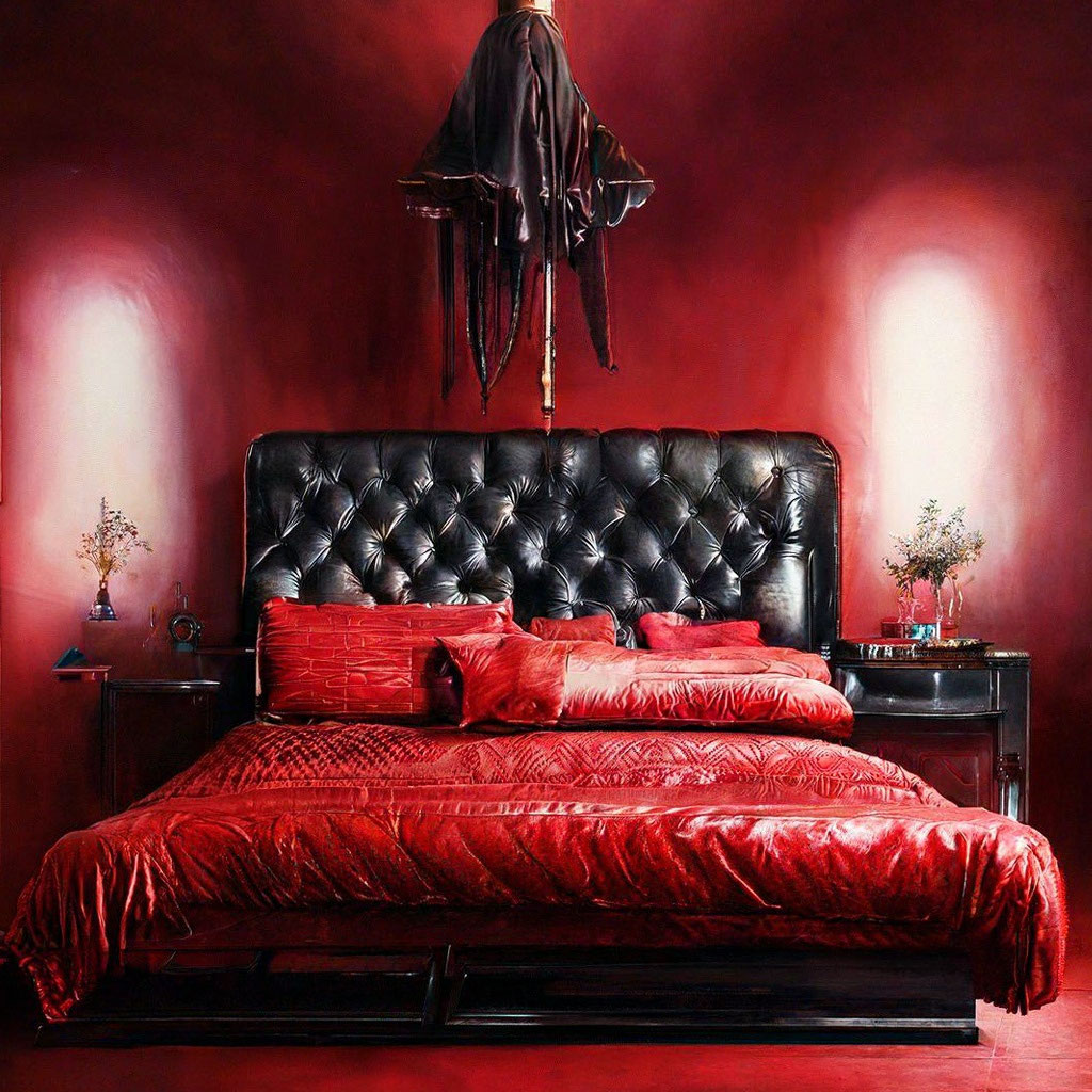 Черно красный дизайн комнаты (74 фото)