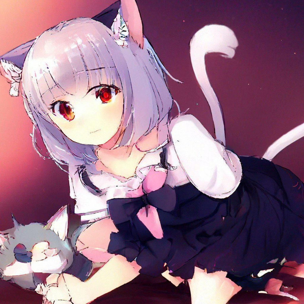 «Аниме девочка кот 🐈» — создано в Шедевруме